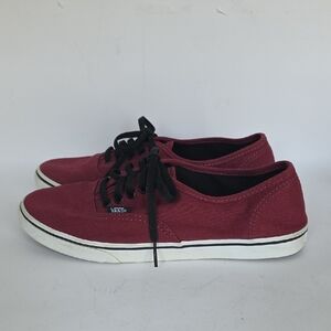 Vans Off The Wall Burgundy Red Canvas Low Top Lace Up Sneakers Shoes Womens 7.5